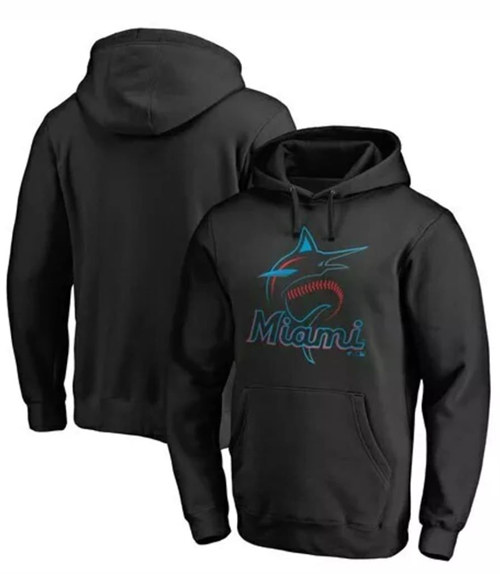 Men's Miami Marlins Black Hoodie Men's Miami Marlins Black Hoodie